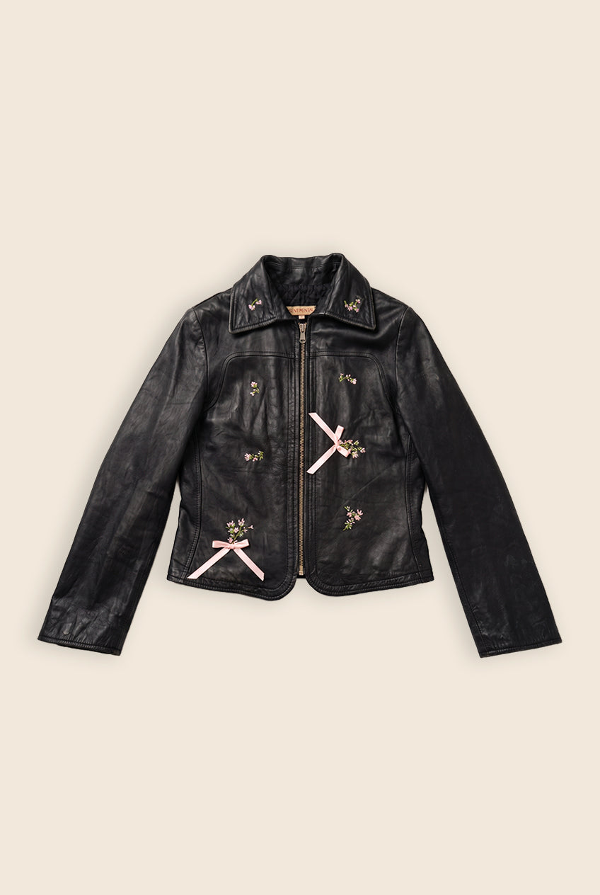 VINTAGE UPCYCLE DROP / Embroidered Leather Jacket
