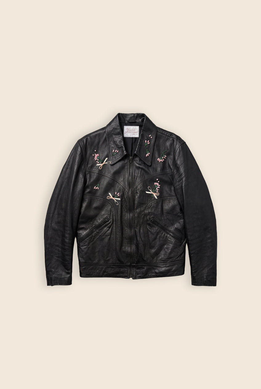 VINTAGE UPCYCLE DROP / Embroidered Leather Jacket