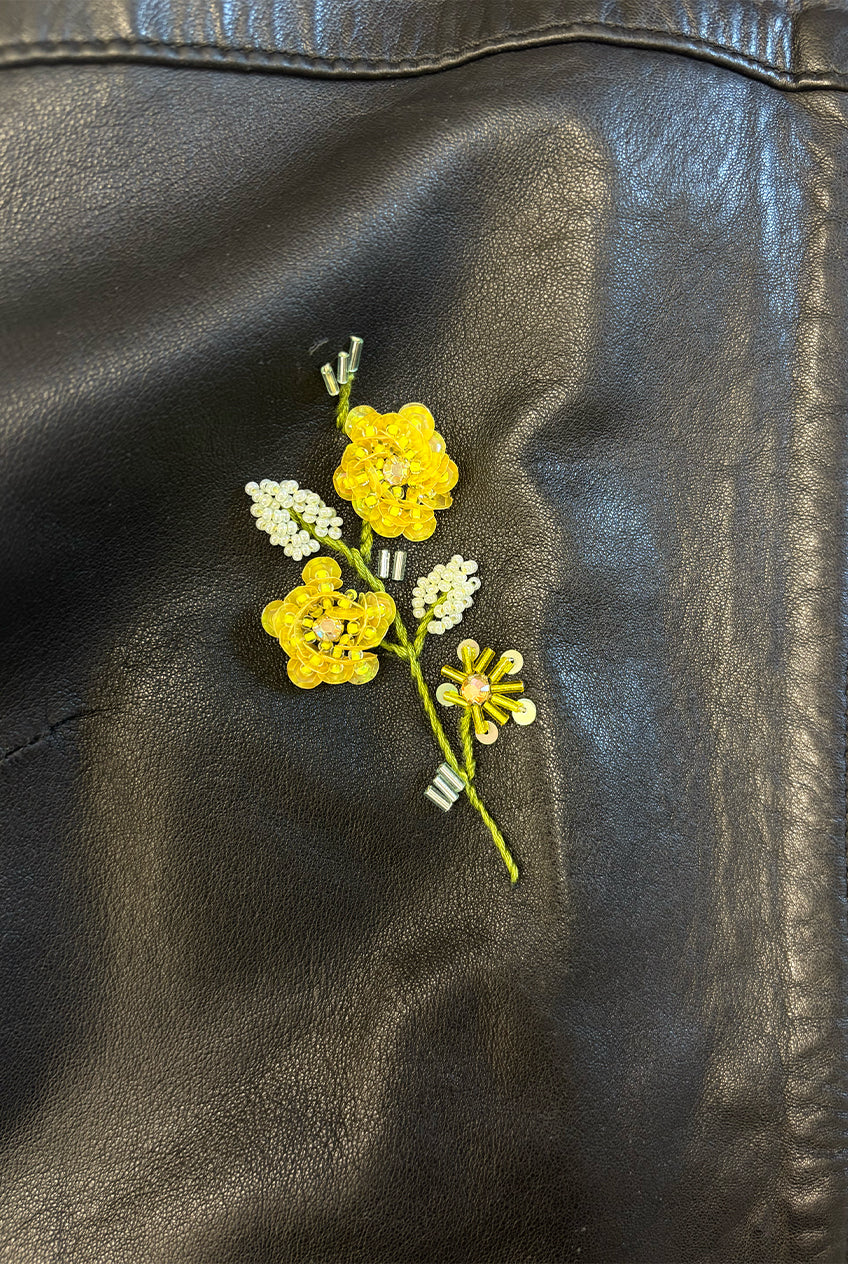 VINTAGE UPCYCLE DROP / Embroidered Leather Jacket