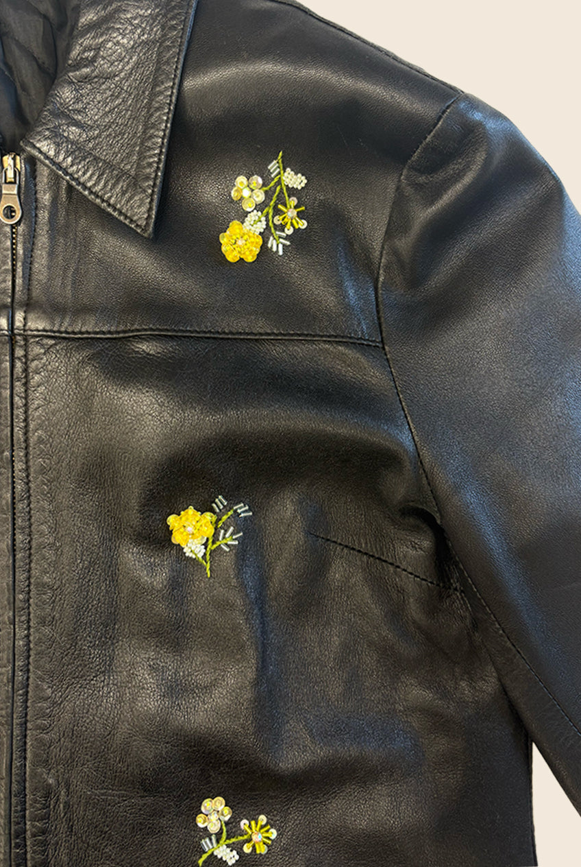 VINTAGE UPCYCLE DROP / Embroidered Leather Jacket