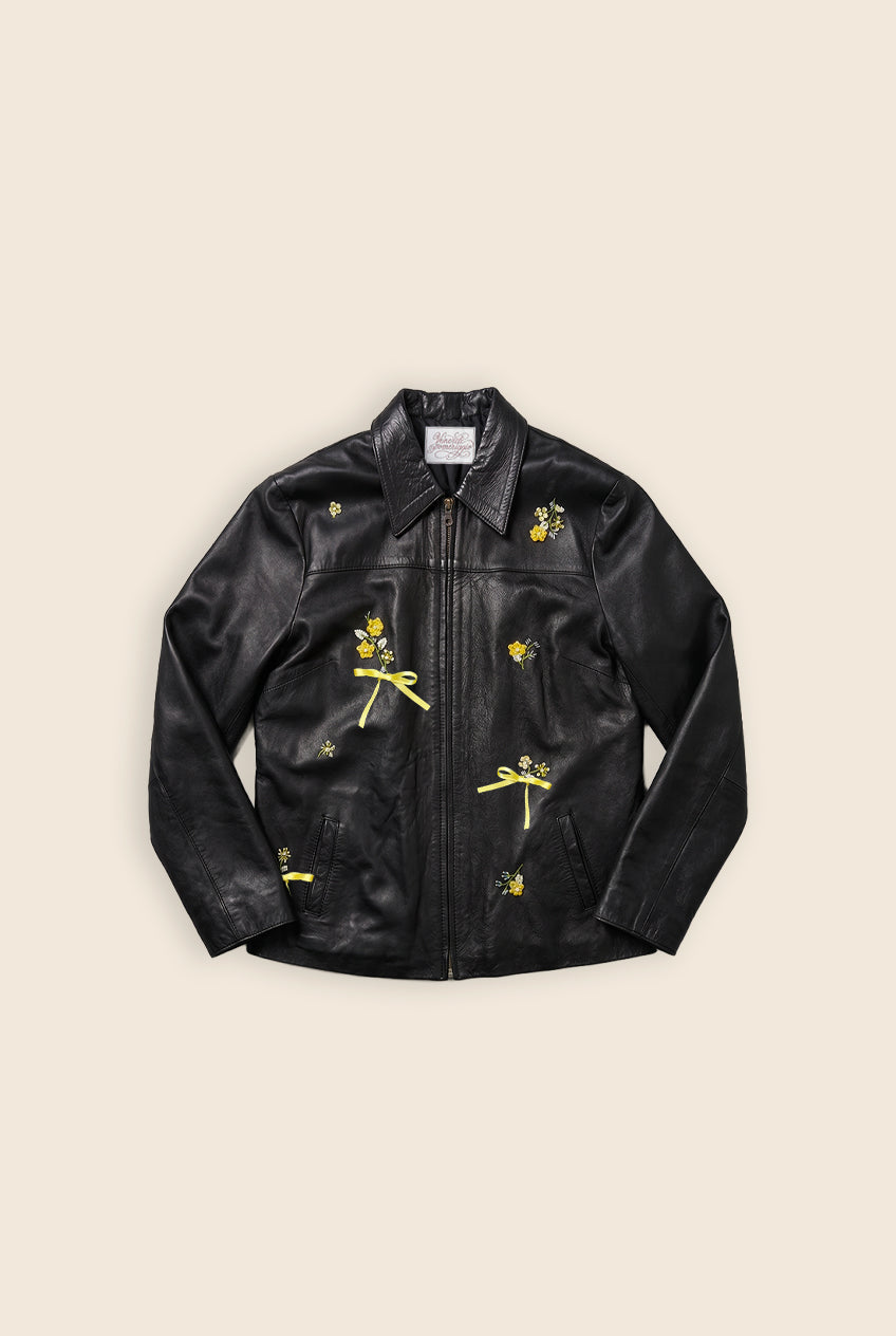 VINTAGE UPCYCLE DROP / Embroidered Leather Jacket