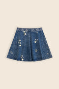 VINTAGE UPCYCLE DROP / Embroidered Denim Skirt