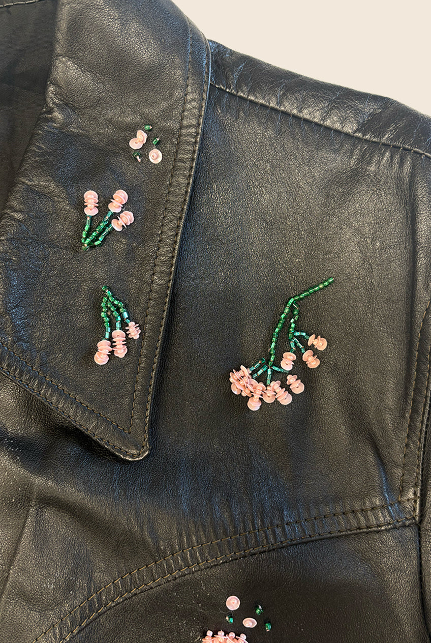 VINTAGE UPCYCLE DROP / Embroidered Leather Jacket